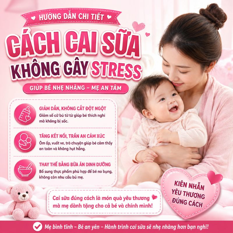 cách cai sữa không stress hướng dẫn chi tiết